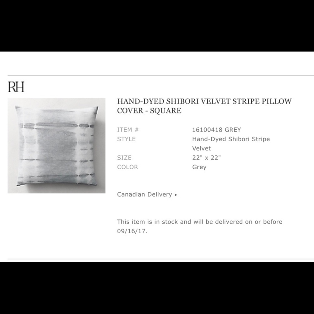 🎉SALE- 2 RH VELVET PILLOW COVERS - Hand-Dyed Shibori velvet stripe